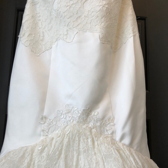Stunning Ivory Lacy Fit and Flare Gown - Picture 2 of 5